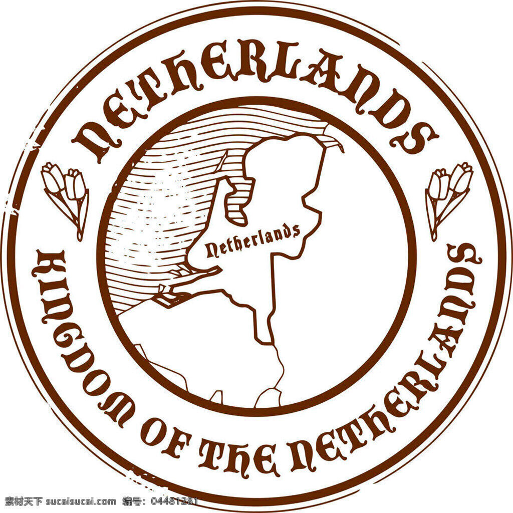 荷兰地图图标 荷兰图标 印章 荷兰主题 徽标徽章标帖 标志图标 矢量素材