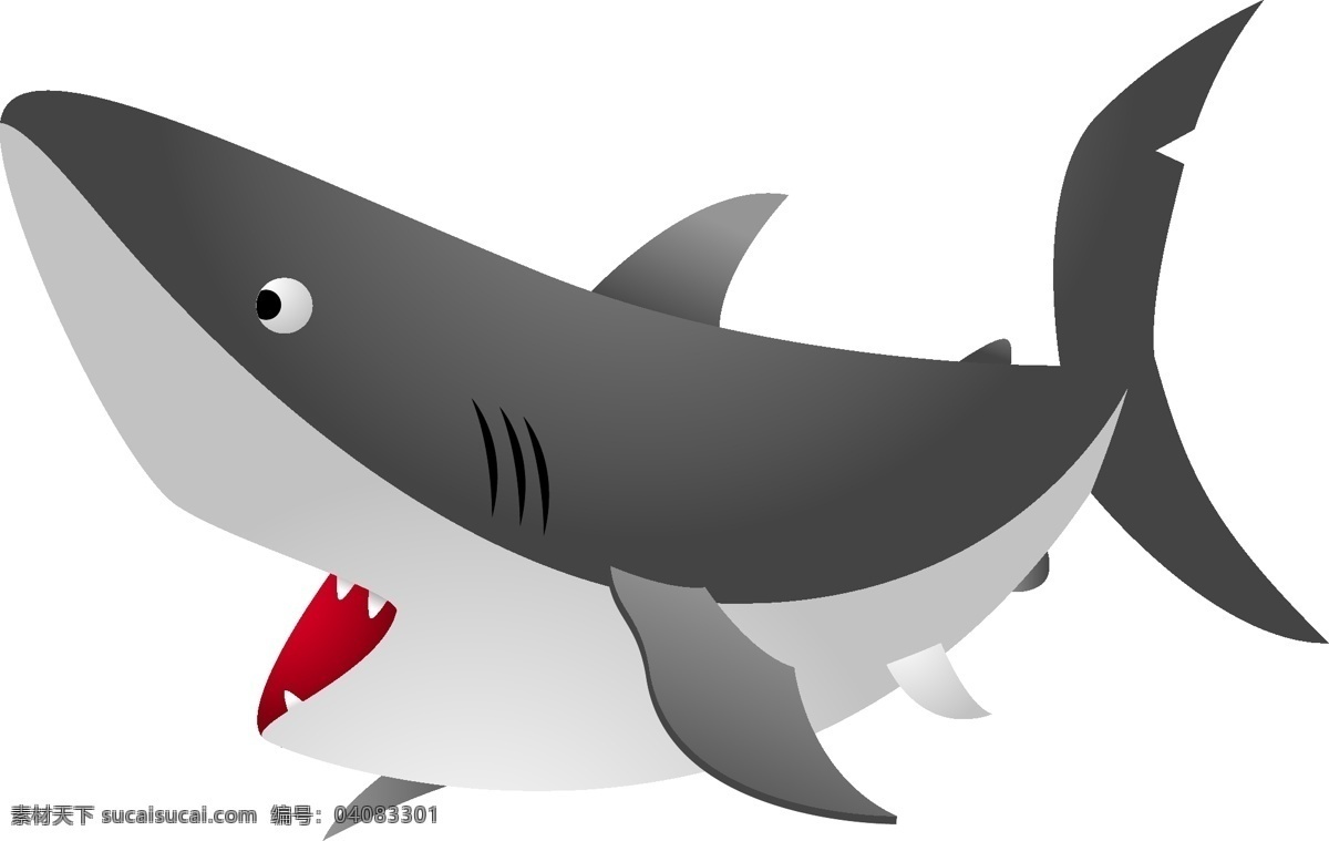 卡通大鲨鱼 鲨鱼 卡通 可爱 大白鲨 海洋生物 动漫动画