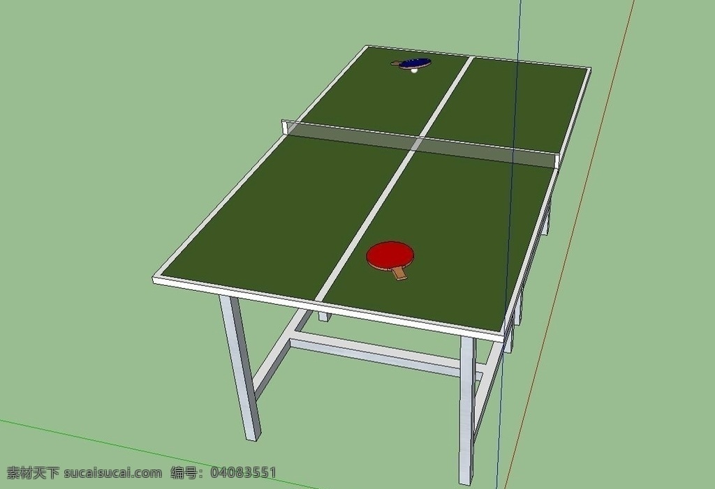 乒乓球桌模型 乒乓球桌 su素材 su模型 草图大师模型 skp模型 工具 3d设计 其他模型 skp