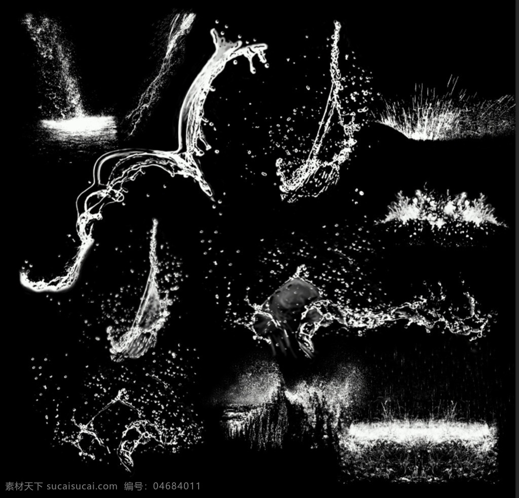 水 浪花 飞溅的水 纯水 水珠 水元素 分层