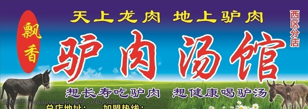 驴肉汤馆 驴肉汤 驴 毛驴 蓝天草地