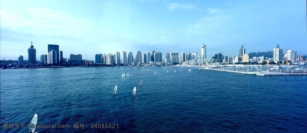 青岛海边风光 青岛 海边 风光 海边城市 大海 帆船 高清图片 山水风景 自然景观