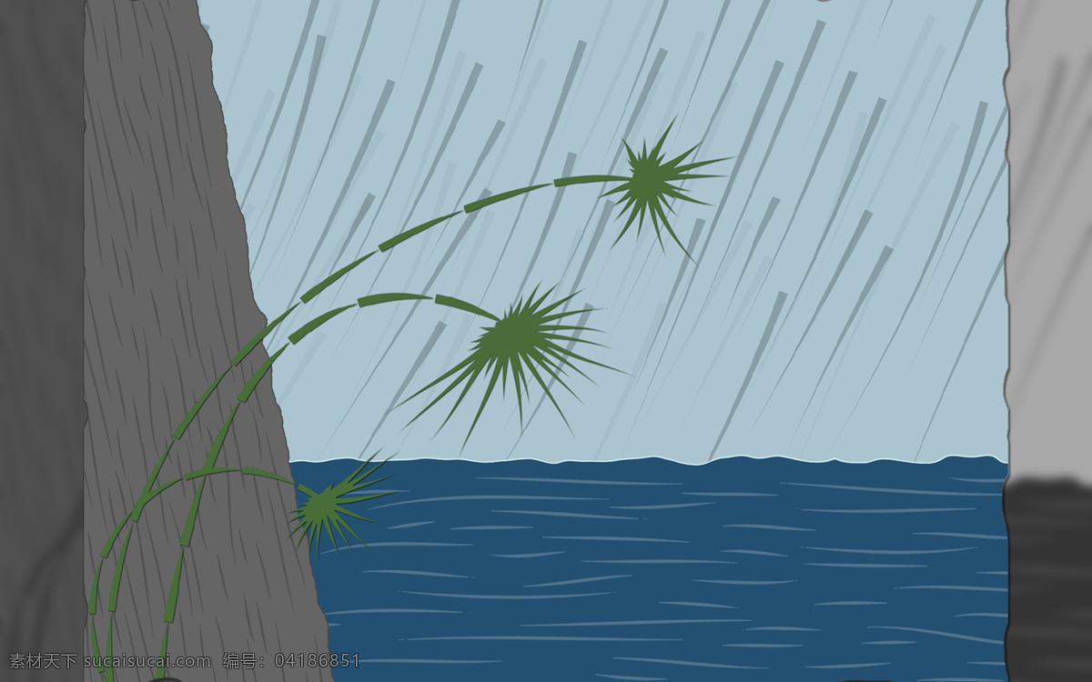 雨 中 坚强 小草 2d 高清免费下载 背景图 大海 雨中 背景图片