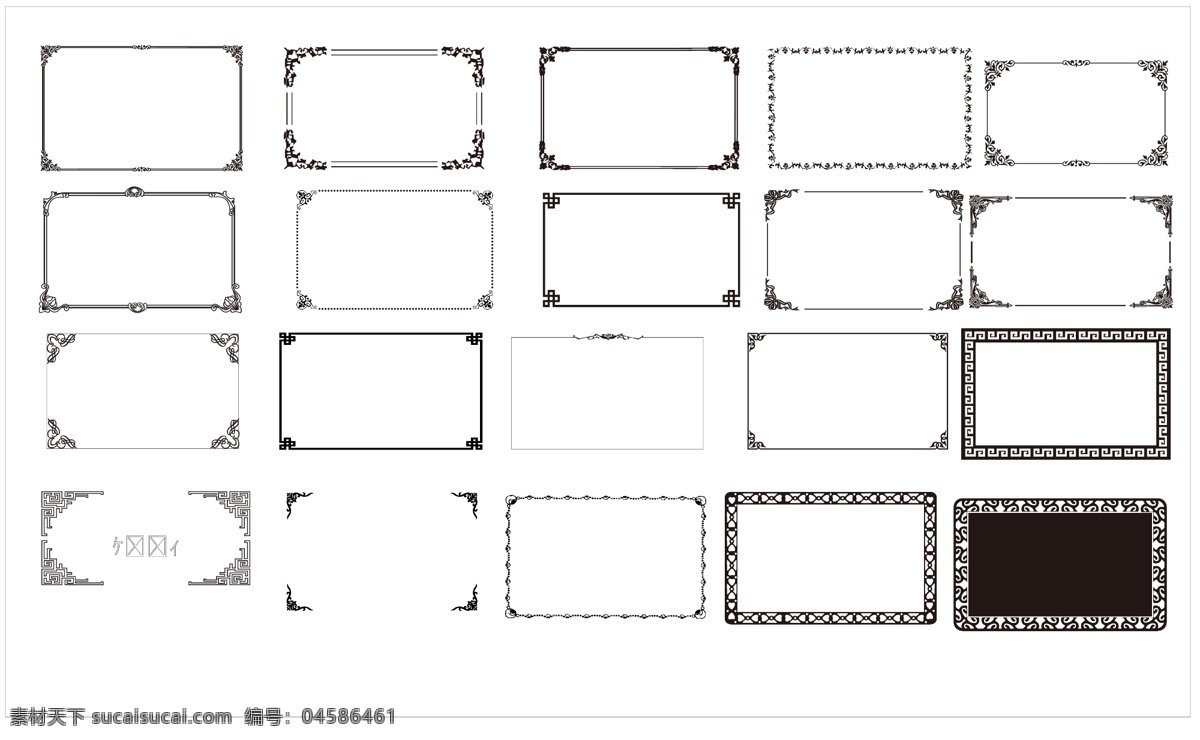 矢量边框 矢量奖状边框 古典边框 欧式边框 矢量底纹 相框 底纹边框 边框相框