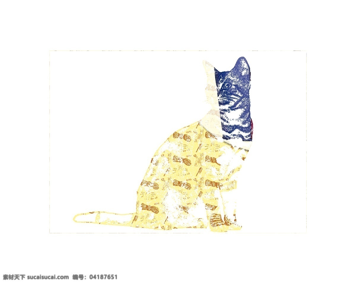可爱 小猫 梳子 箱包图案设计 无缝接 满版图案 原创设计 原创装饰设计