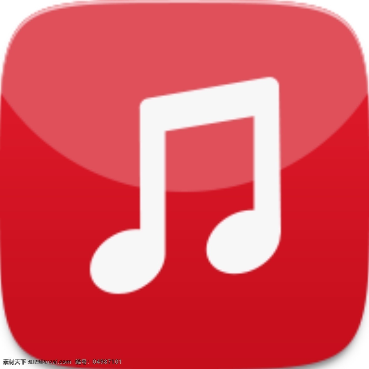 手机 app ui界面 音乐图标 红色