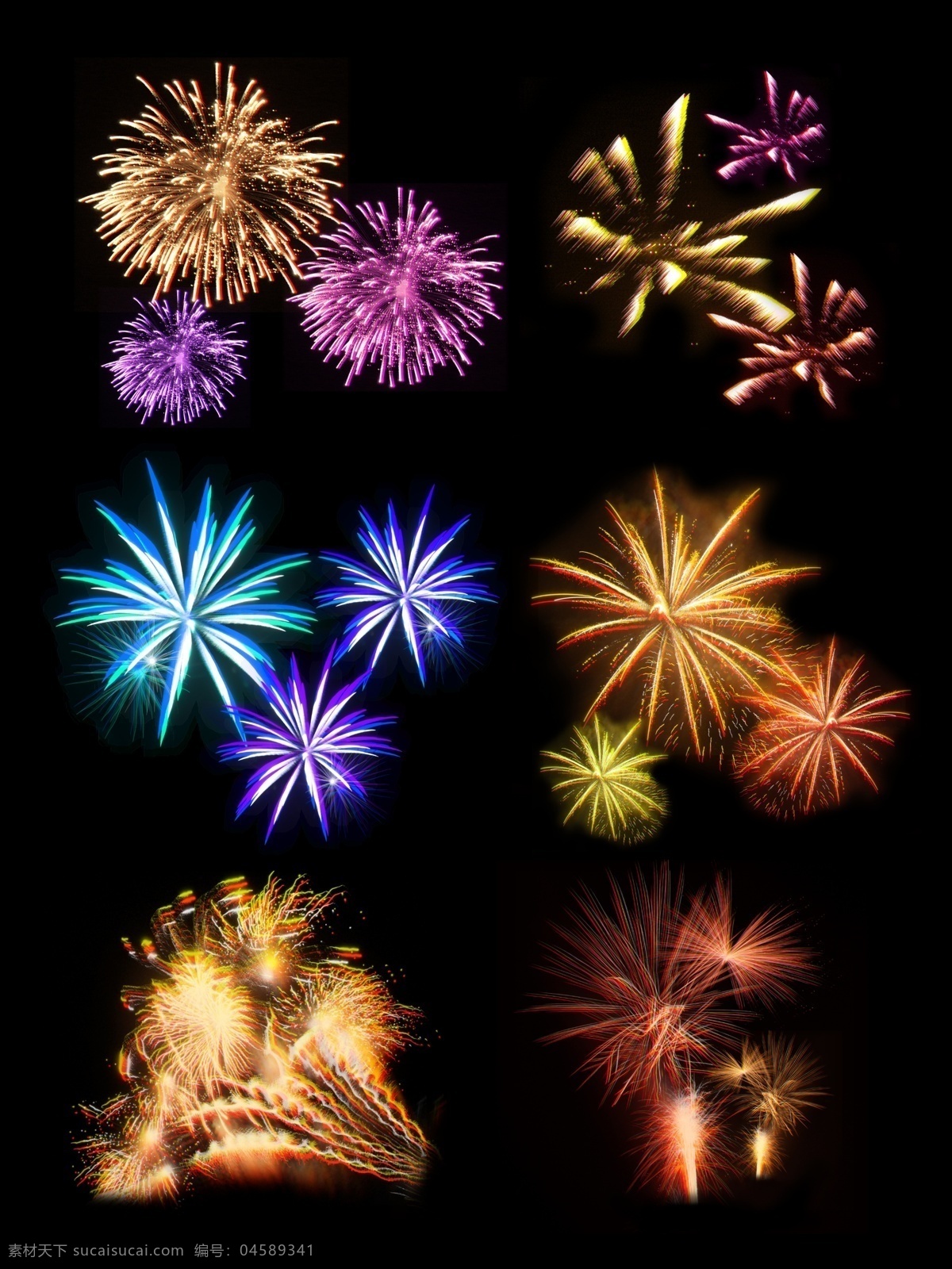 焰火 烟花 元素 火花 爆炸 过年烟花 绚丽火花