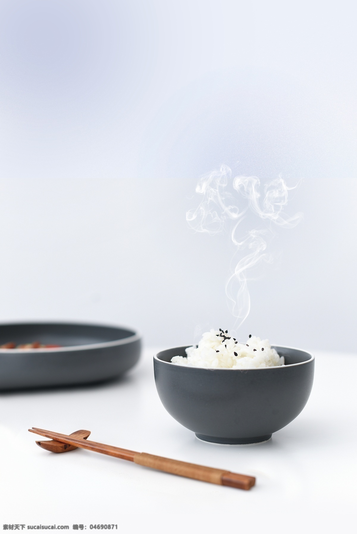 香喷喷 米饭 海报 筷子 碗 食物 民以食为天 美食 分层