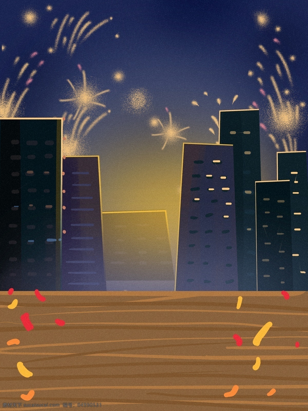 彩绘 城市 烟花 夜景 背景 建筑 星空 背景图 创意 唯美 广告背景 背景展板 背景展板图