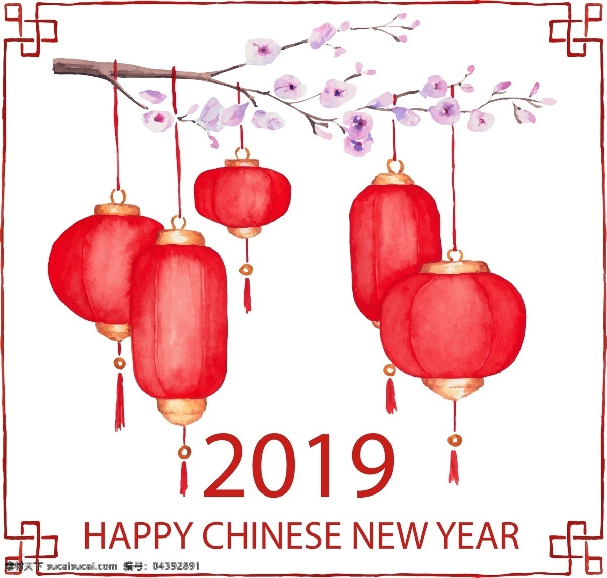 红灯笼素材 红灯笼 过年 中国年 元宵 闹元宵 大红灯笼 传统 花纹 框架 2019 新年