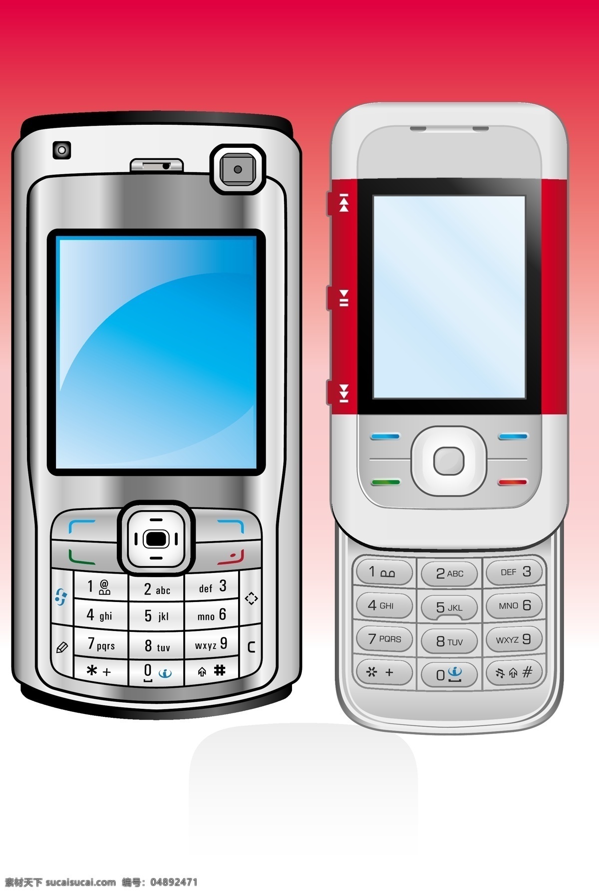 诺基亚 手机 矢量 矢量手机 诺基亚n70 滑盖手机 nokia ipone 移动电话 数码产品 现代科技 通讯科技 矢量图库