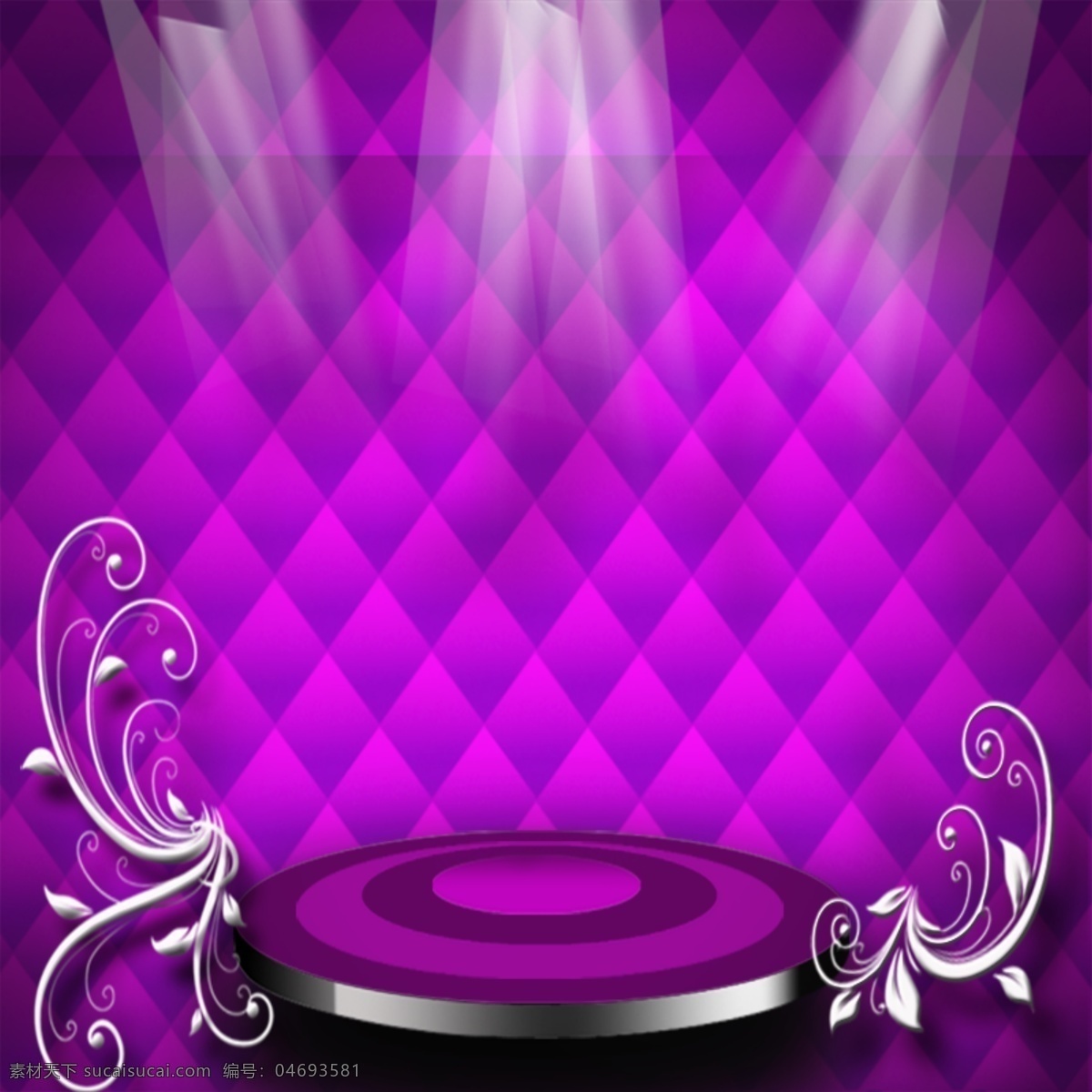 紫色 菱形 舞台 背景 花纹 射线 灯光