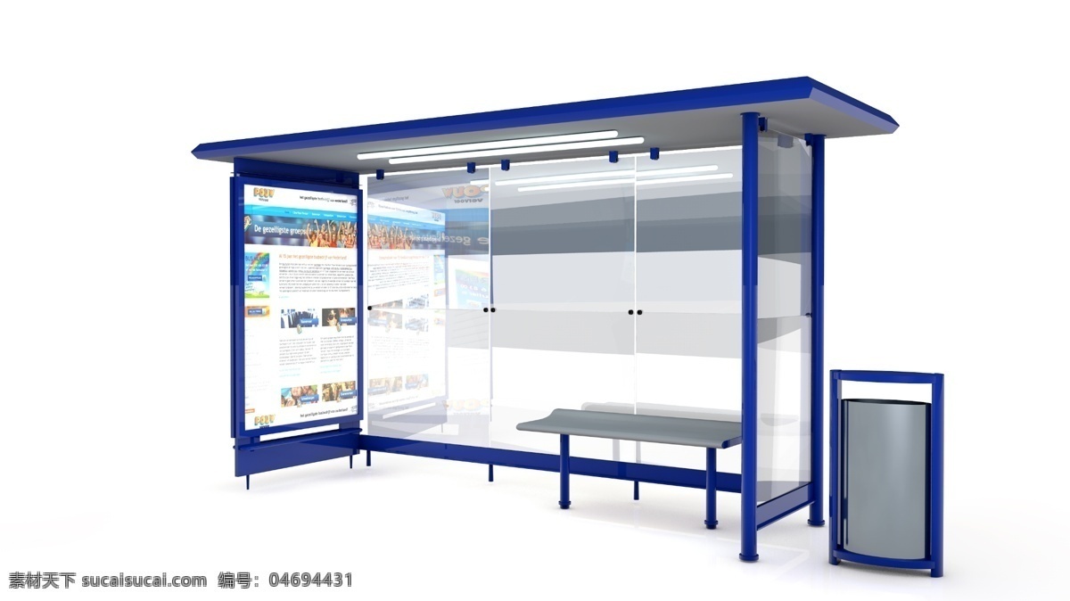 车站 3d 3d设计 3d作品 公交车 广告 广告牌 户外 站台 矢量图