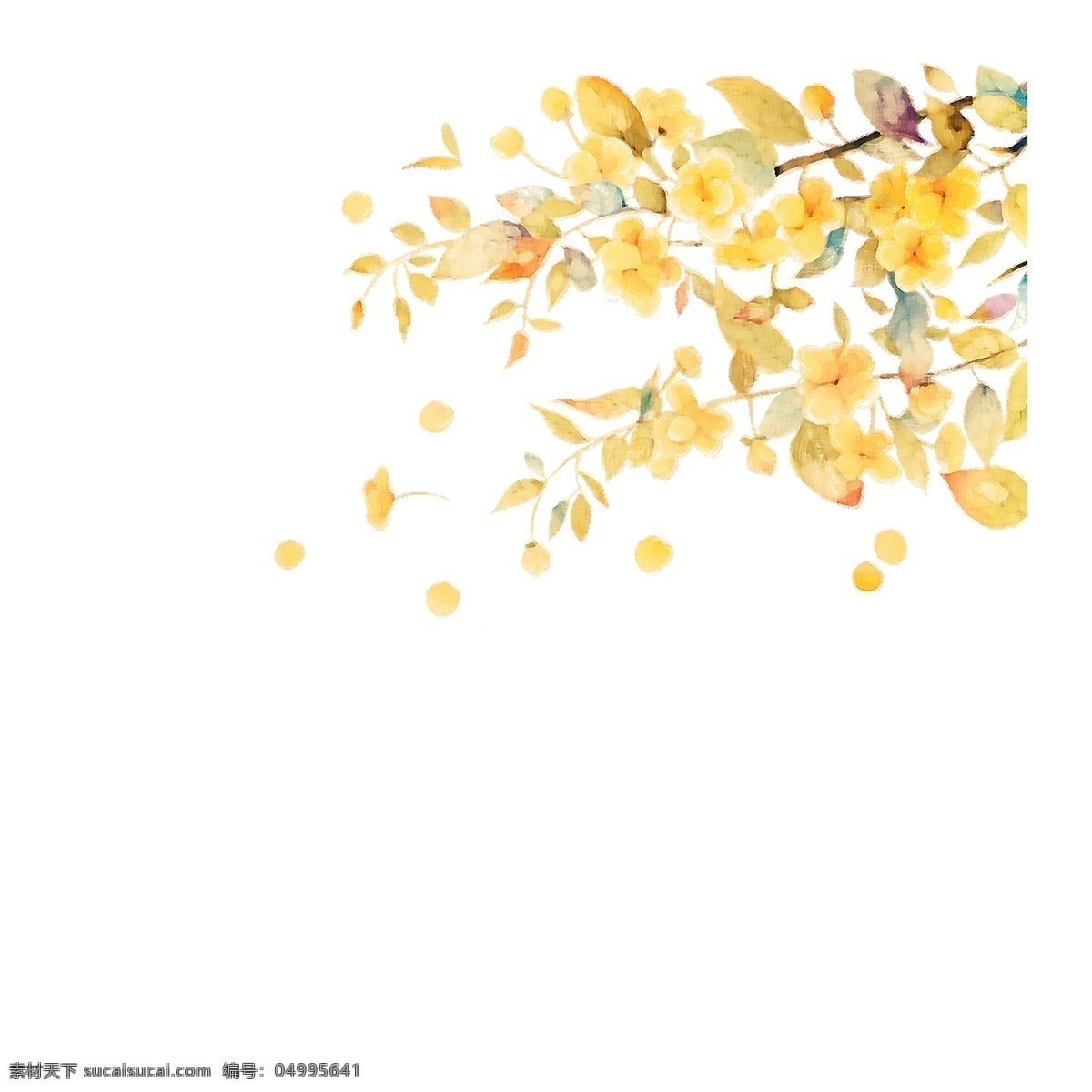 黄色 叶子 装饰 图案