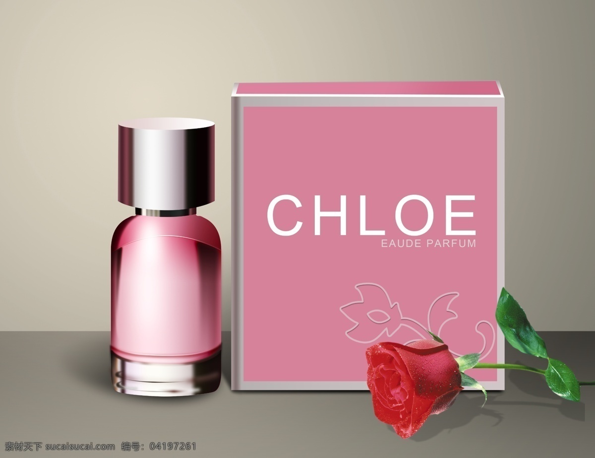 包装设计 模板下载 chloe 玫瑰 广告设计模板 源文件 白色