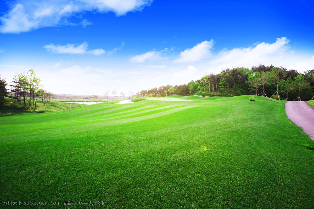 高尔夫球场 风景 草地 绿地 河流 湖泊 蓝天 白云 树木 阳光普照 美景 风景照片 桌面壁纸 国内旅游 旅游摄影