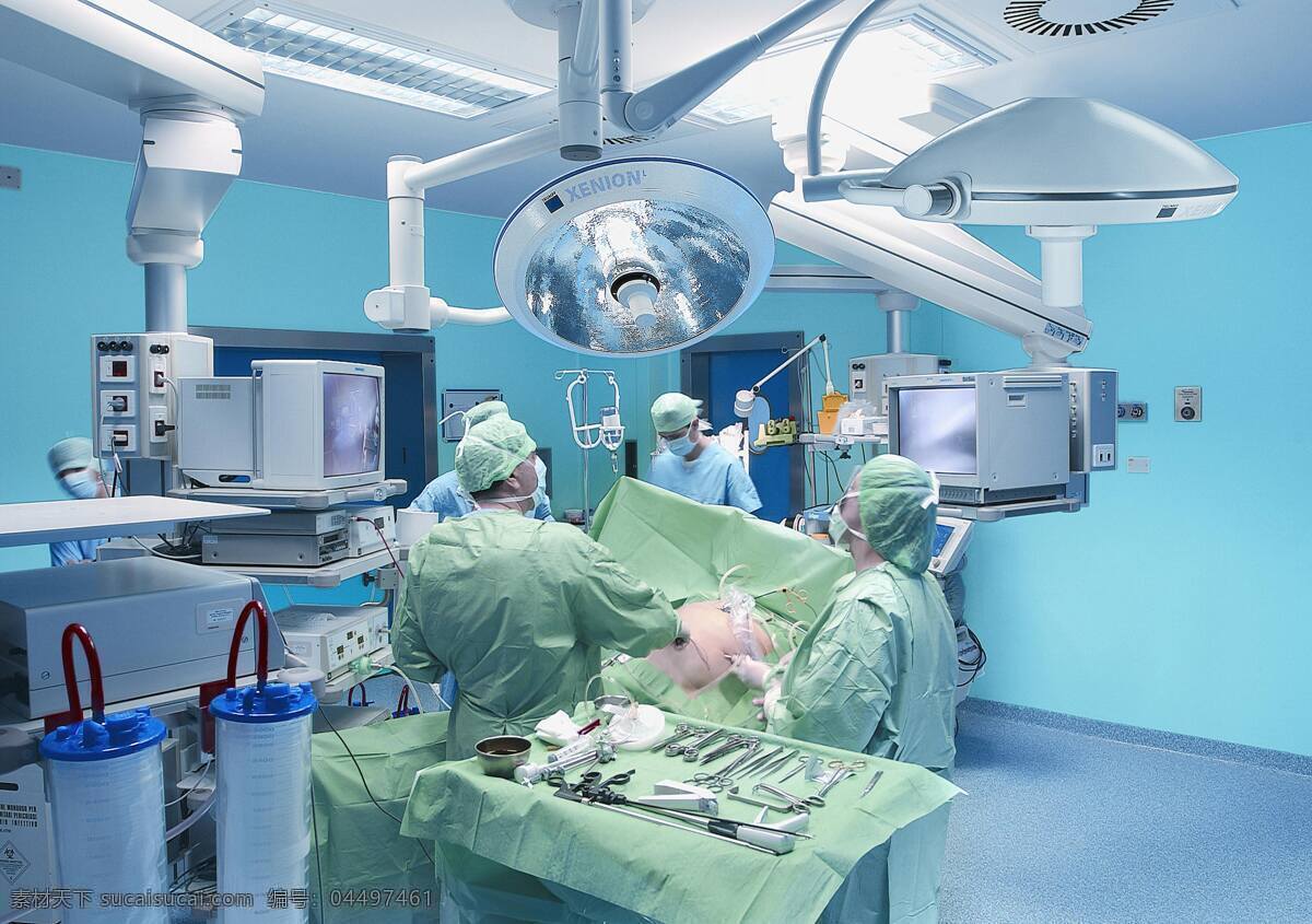 手术室 手术灯 手术床 手术器械 医生 护士 现代科技 医疗护理 摄影图库