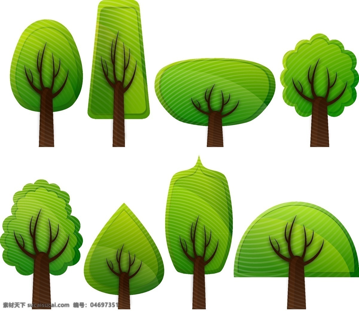 矢量卡通树木 矢量 卡通 树木 植物 绿色树木 标志图标 其他图标
