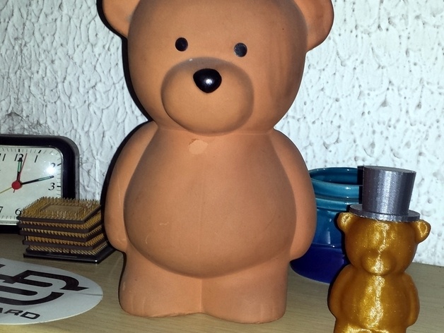 金色 泰迪 熊 3d打印模型 艺术时尚模型 金色泰迪 sharebot thing22818