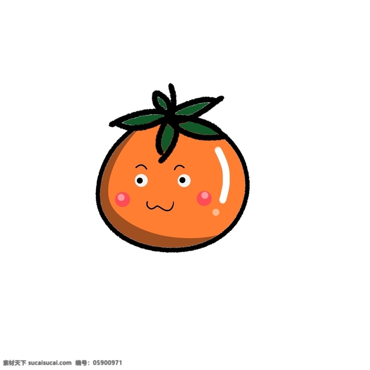 卡通 水果 橘子 可爱 表情 笑脸
