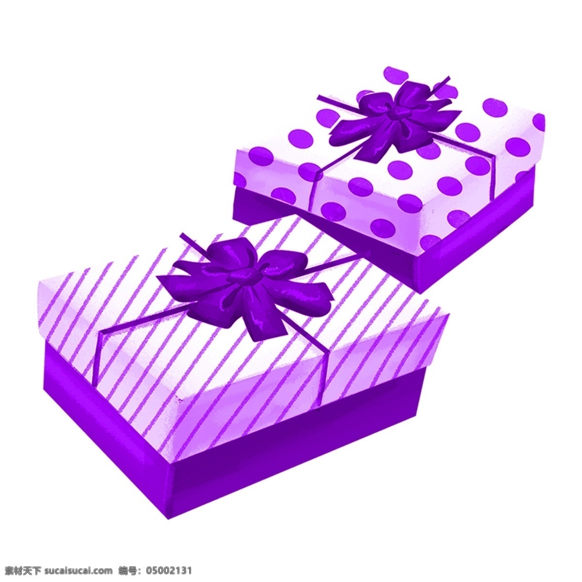 简约 紫色 礼盒 装饰 元素 装饰元素 手绘 礼物 蝴蝶结 彩带 庆祝 送礼