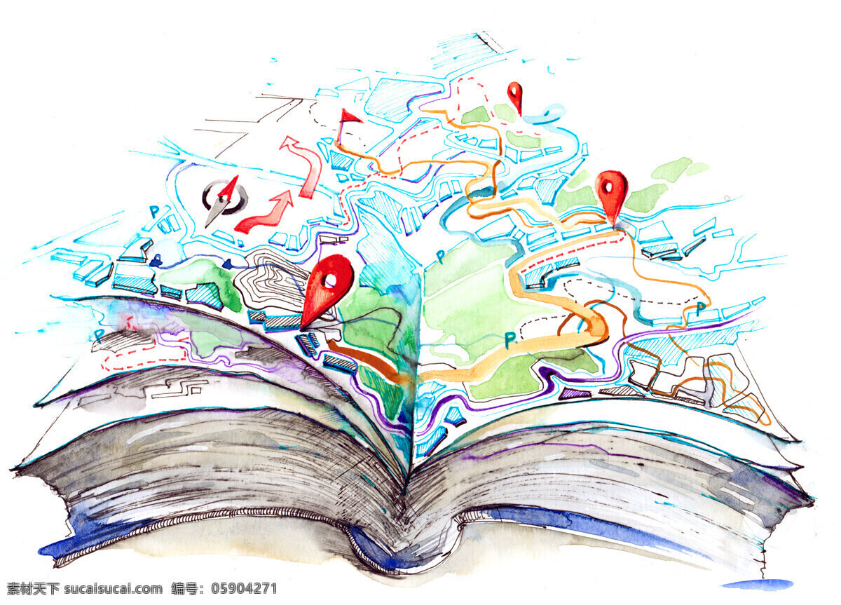 书本 上 地形图 书 墨水 下雨 字迹 抽象 蓝色 办公学习 生活百科