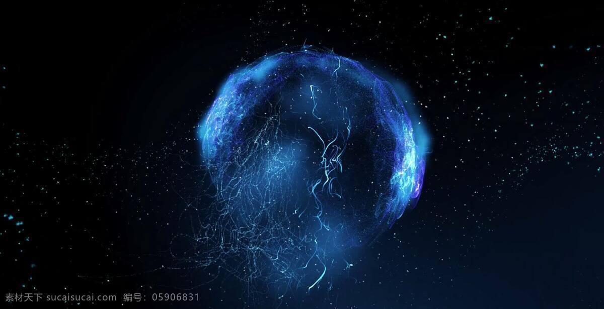 粒子 世界 三维 合成 球体 数据 科技 电光