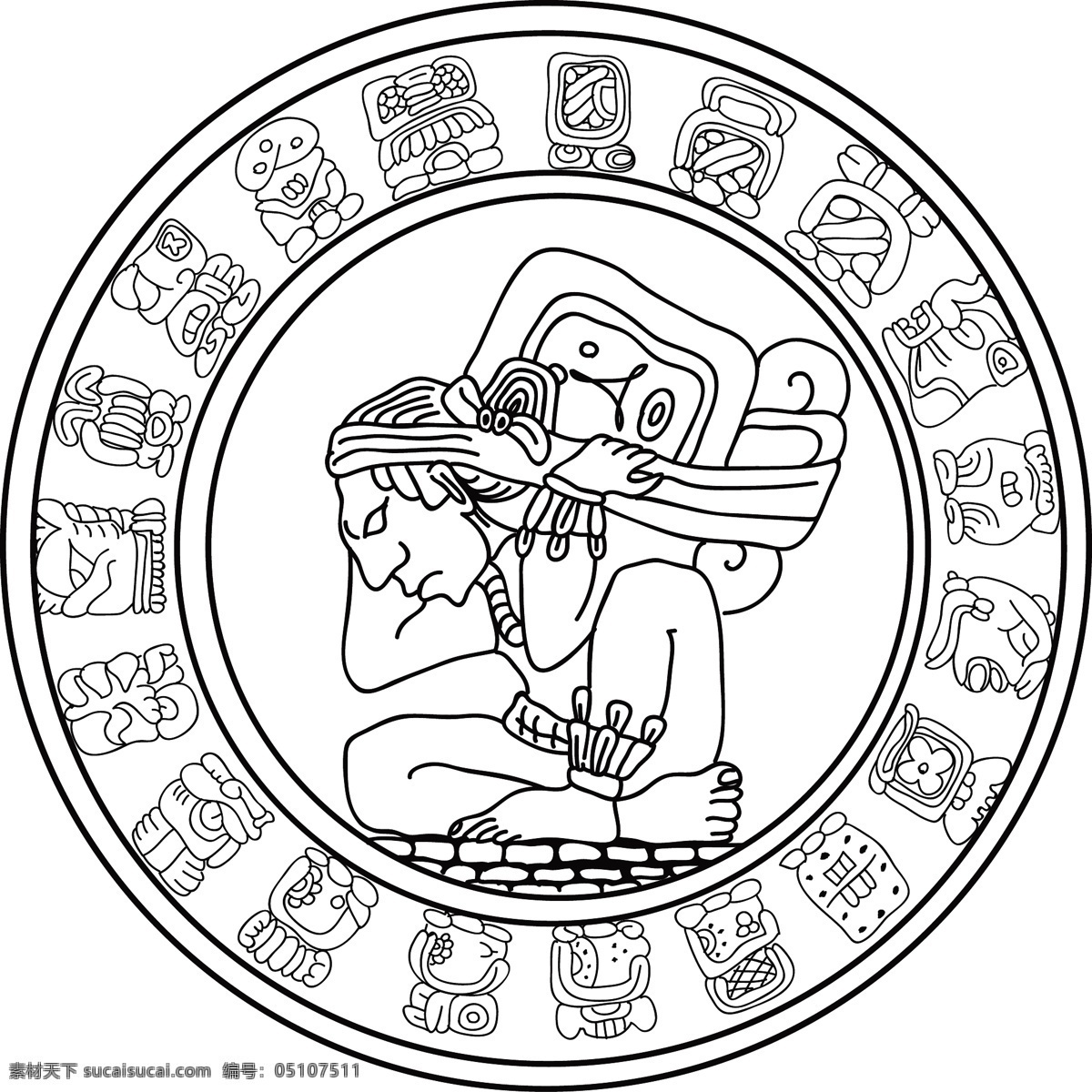 玛雅符号 玛雅 符号 图形 人物 动物 线条 花纹 抽象 矢量素材 其他矢量 矢量