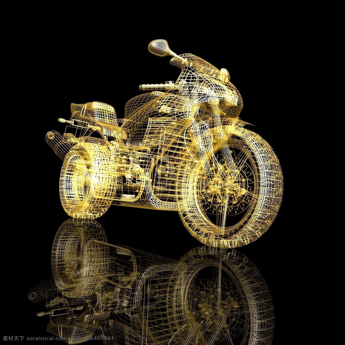 黄色 线条 摩托车 科技摩托车 线条摩托车 机车 赛车 交通工具 其他类别 现代科技