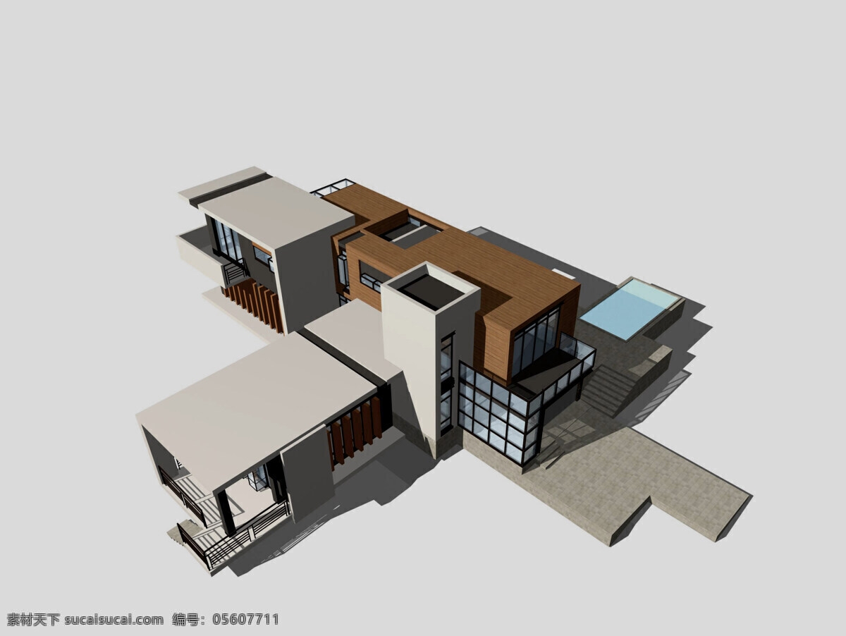 别墅 效果图 豪宅 环境设计 建筑设计 现代 住宅 独栋 当代 装饰素材