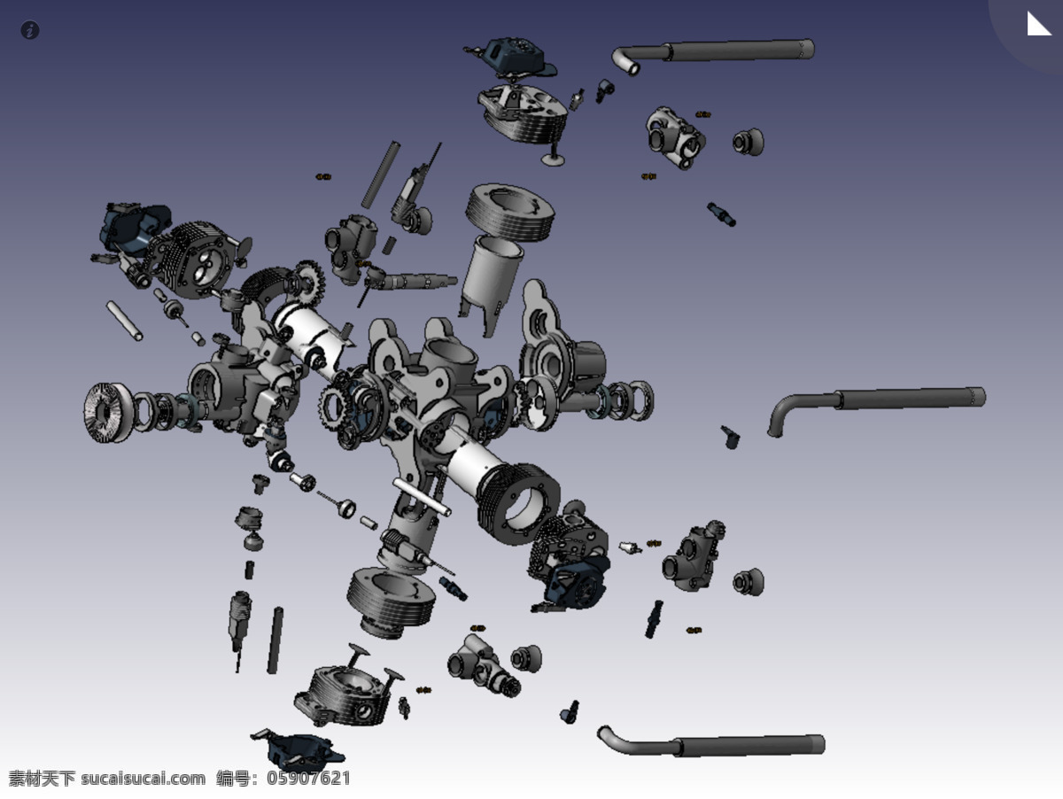 模型 baladin 式 发动机 3d模型素材 其他3d模型