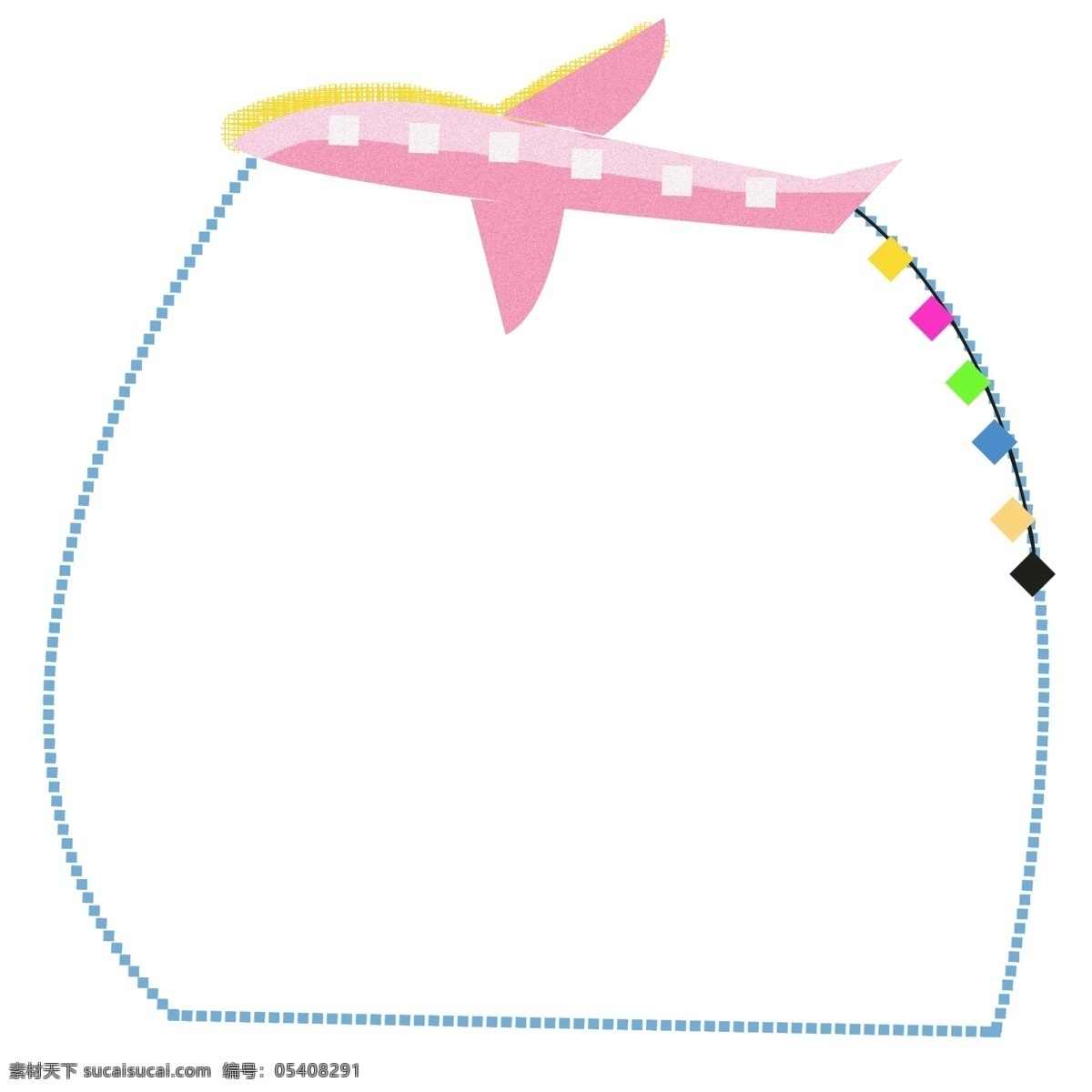 粉色 大 飞机 边框 粉色的飞机 卡通边框 创意边框 美丽边框 漂亮边框 小物边框 不规则边框