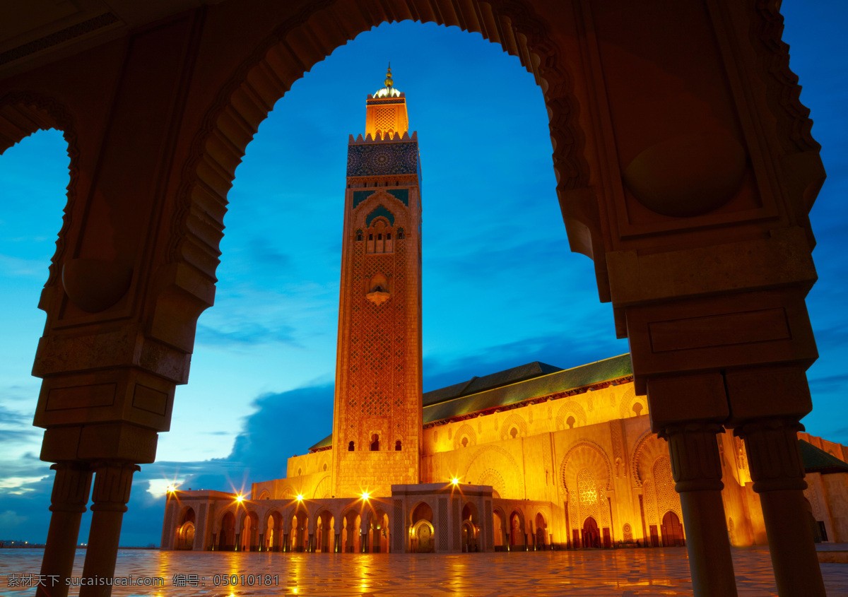 摩洛哥 建筑 夜景 灯光 中东 地域建筑 文化 信仰 摩洛哥建筑 名胜古迹 自然景观 城市风光 环境家居