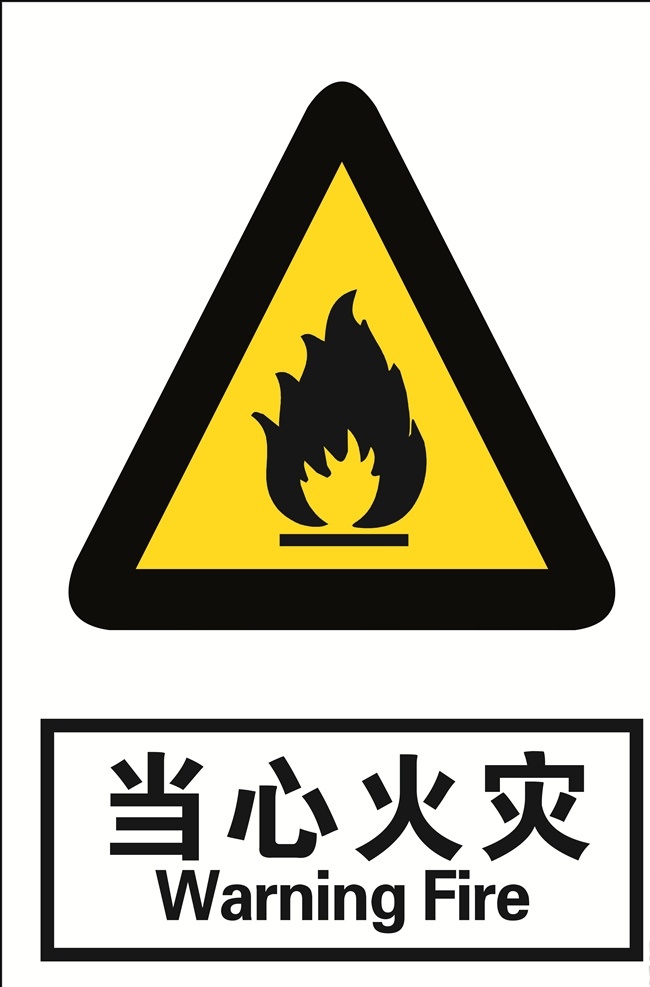 当心火灾 火灾 消防 消防器材 当心 标志 标语安全 安全标志 当心标志 禁止标志 英文安全 英文标志