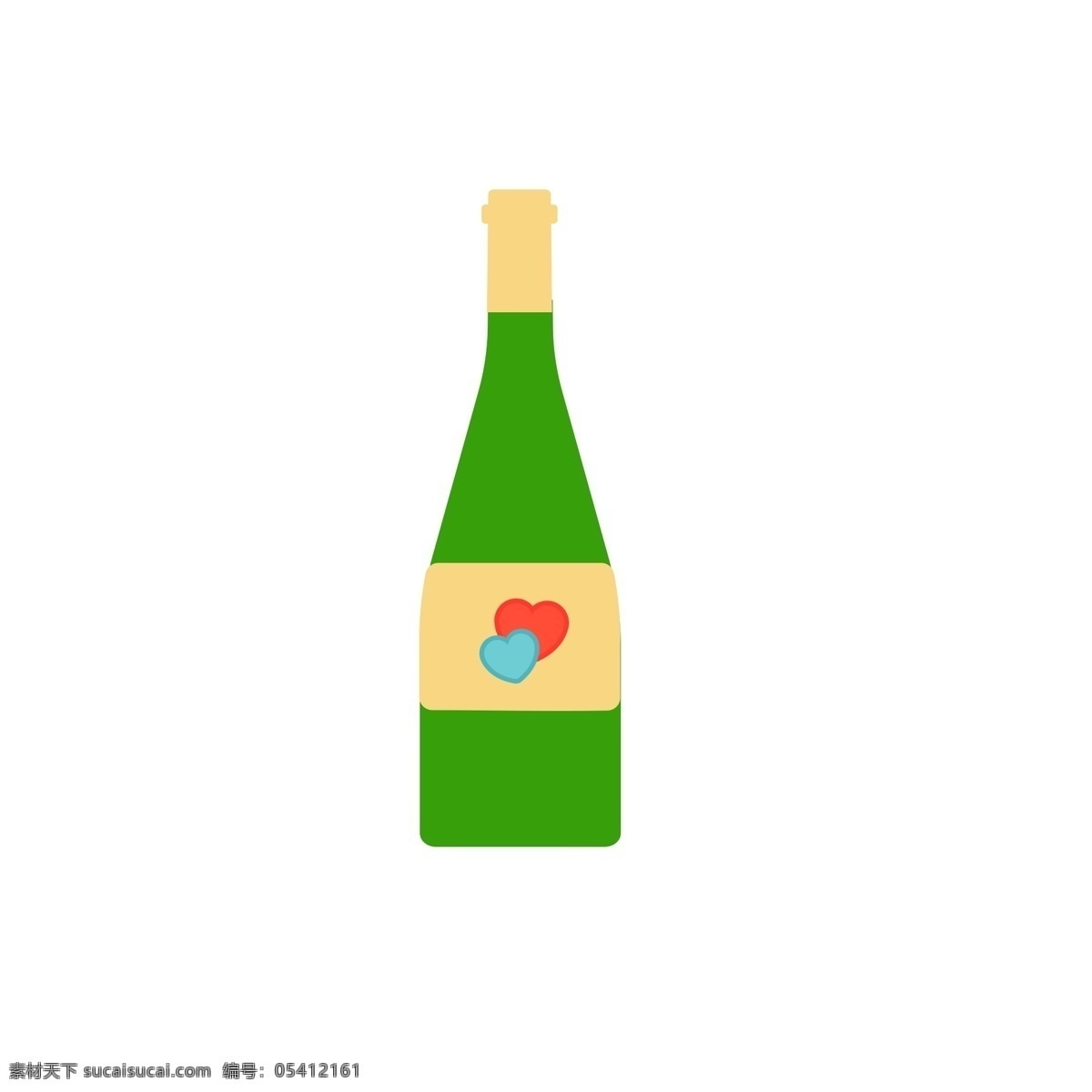 酒瓶 饮料瓶 水瓶 绿色 玻璃 瓶子 爱心 密封 瓶盖 易碎