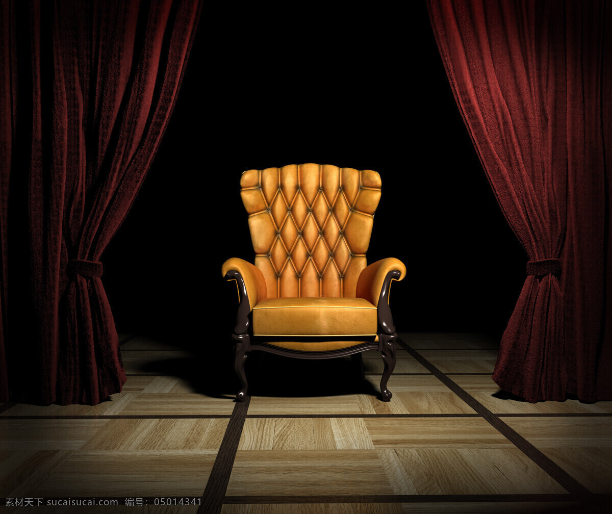 古典 幕布 椅子 黑色 红色 黄色 古典幕布椅子 风景 生活 旅游餐饮