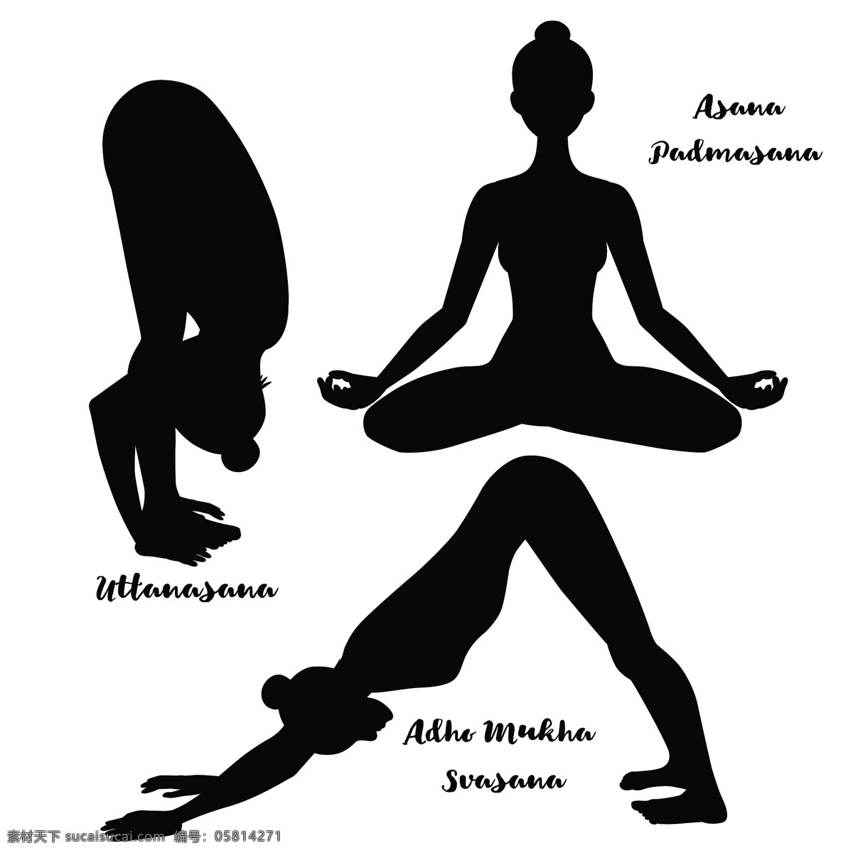 女性 瑜伽 姿势 剪影 女性瑜伽 人物 矢量人物 人物图库 女性妇女