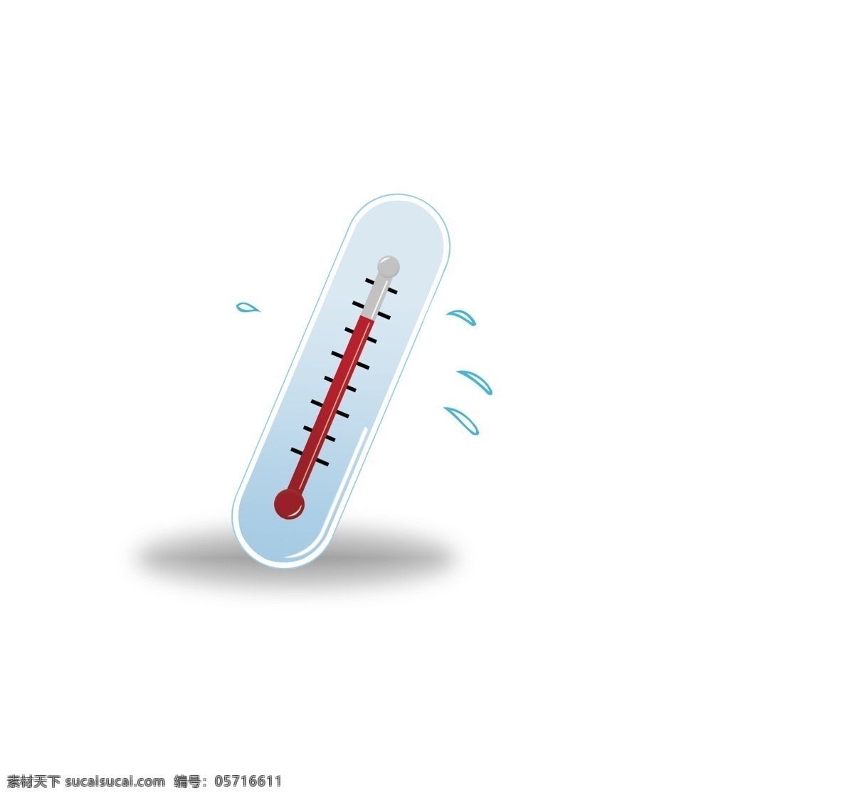 卡通温度计 卡通 温度计 蓝色 夏天 水银柱 分层 源文件库