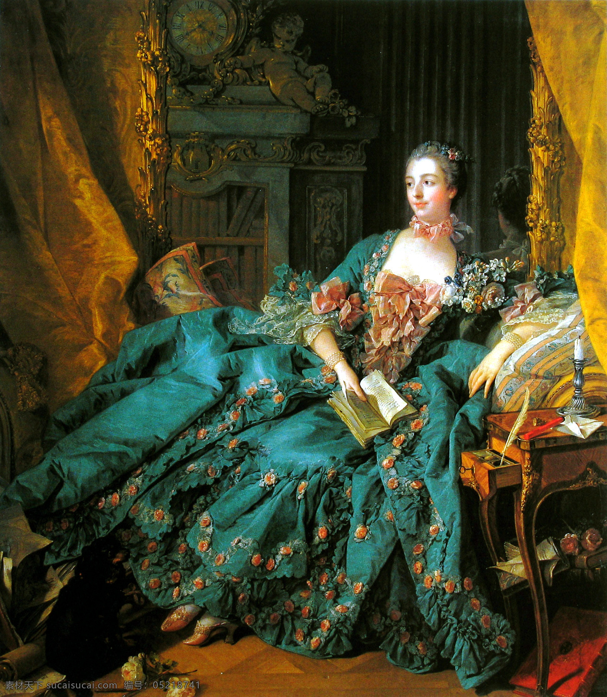 蓬 帕杜 夫人 画像 洛可可 法国 蓬帕杜 油画 文艺复兴 女人 绘画书法 文化艺术