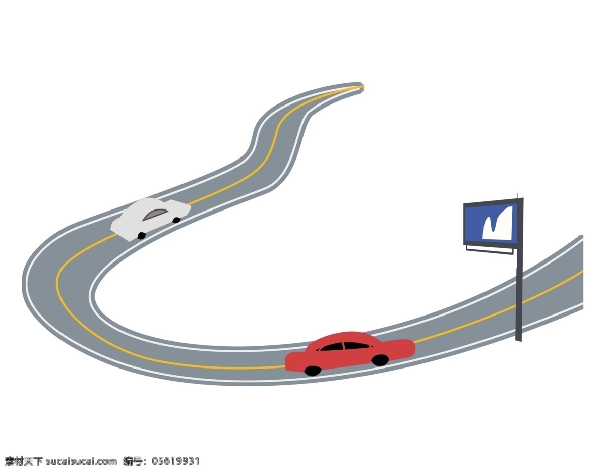 u 型 公路 装饰 插图 蓝色标签 u型公路 公路插图 简约的公路 高松公路 山路 不同 方向 汽车 玩具汽车