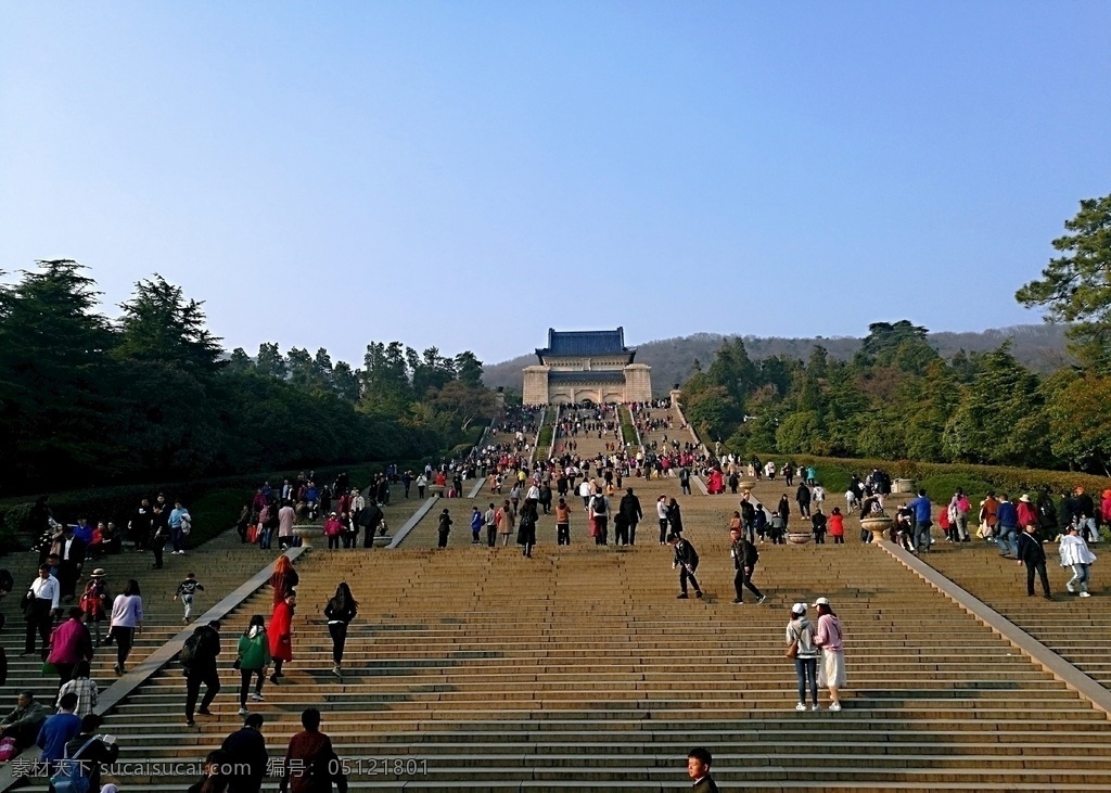 中山陵 建筑 石梯 风景 人文建筑 建筑园林 园林建筑