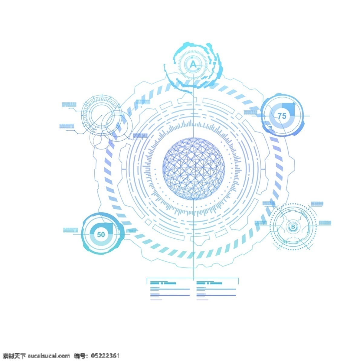 蓝色 齿轮 科技 标题 高科技 抽象效果 科技感 炫酷 星球 抽象立体 商务 数码 装饰图案 卡通手绘