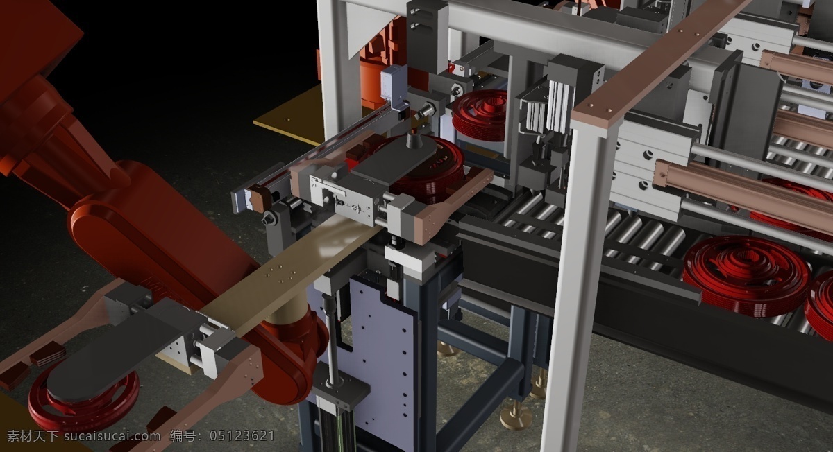 一个 机器人 装配 单元 绘制 建设 教育 3d模型素材 建筑模型