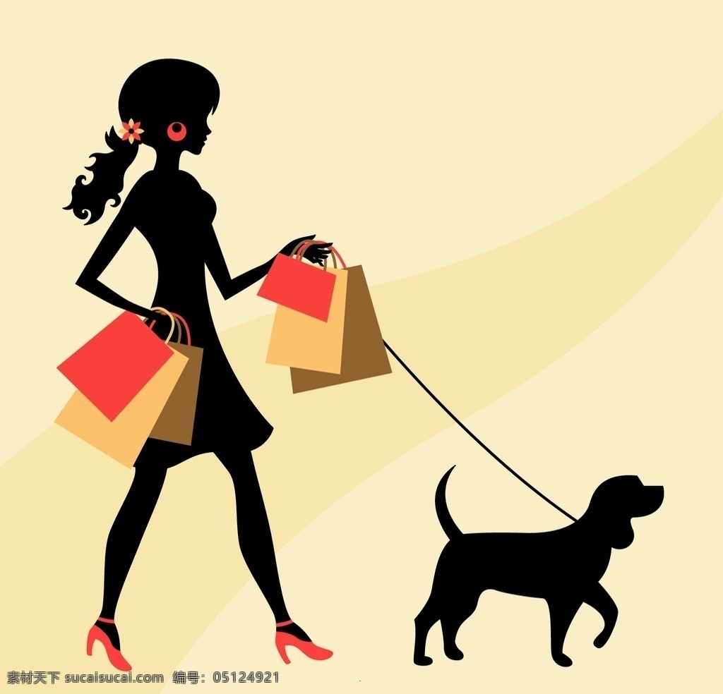 购物袋图标 动物 购物 商店 袋子 剪影 宠物 女人 女性 手袋 宠物商店 女人的剪影