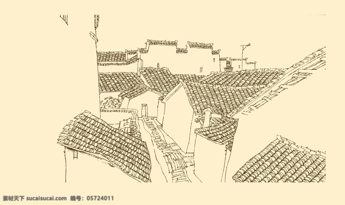 皖南古民居 白描 构图 建筑 古建筑 线描 勾勒 线条 民居 速写 钢笔画 徽派建筑 皖南 古 资料集 风景 分层 源文件