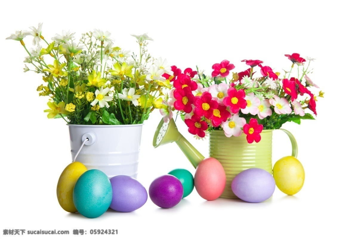 水壶 里 鲜花 彩蛋 复活节 节日庆典 生活百科