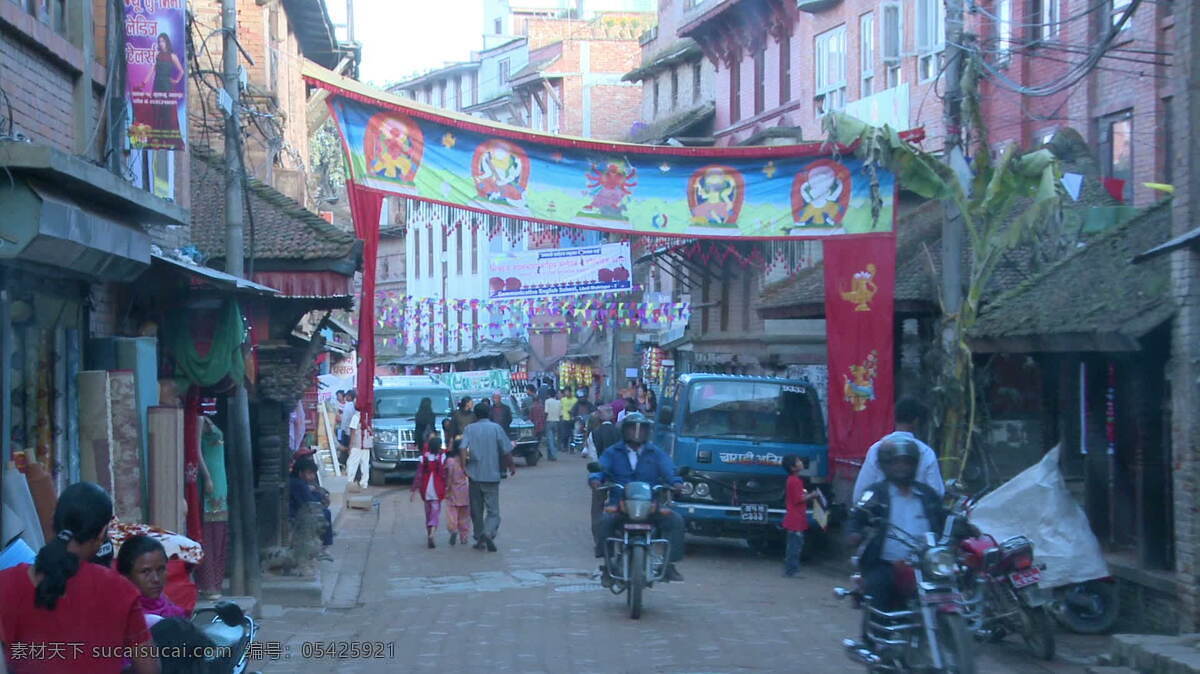 尼泊尔 股票 录像 加德满都 街道 上 交通
