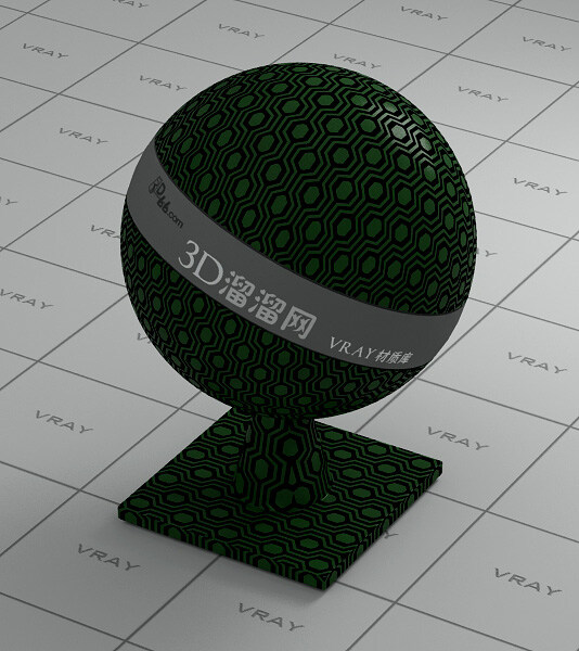 vray 绿色 墙布 材质 max9 布料 花纹 墙纸 有贴图 3d模型素材 材质贴图