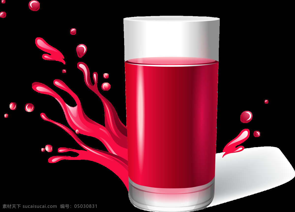红色水杯元素 杯子 红 免扣 色 透明 饮料 元素