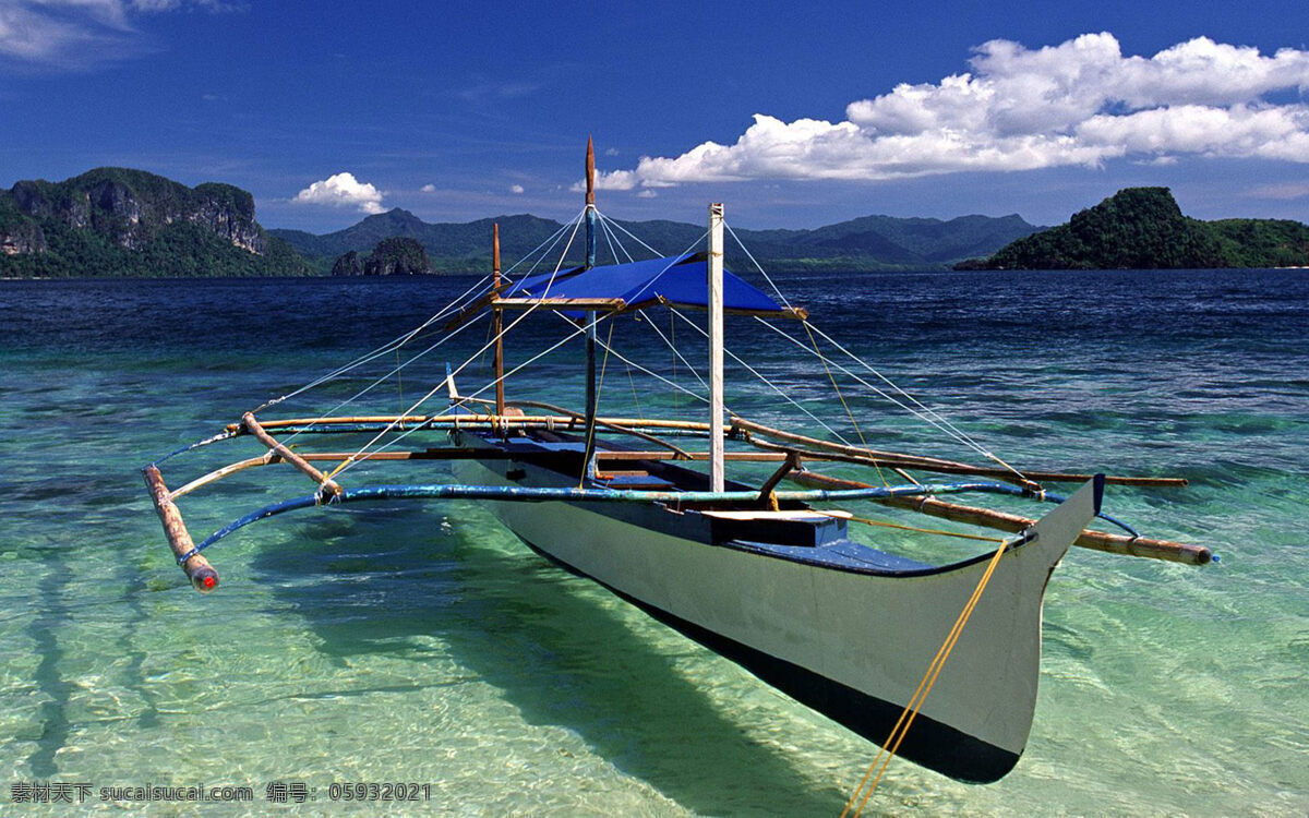 菲律宾大海 唯美 风景 风光 旅行 自然 东南亚 菲律宾 大海 海 船 蓝天 白云 旅游摄影 国外旅游